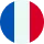 Round icon with the French flag colors: blue, white, and red vertical stripes.